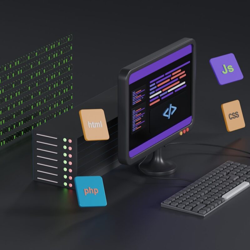 a computer with a keyboard and mouse