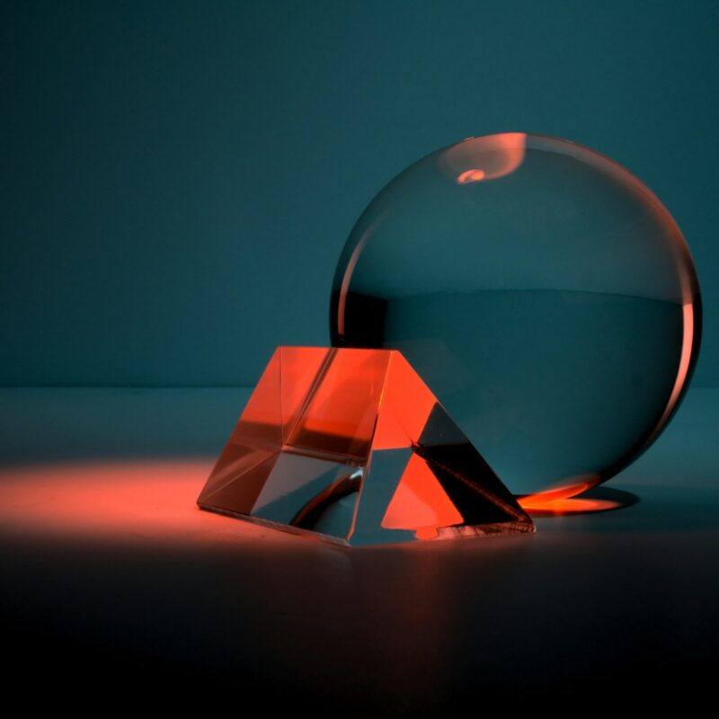 clear glass ball with box